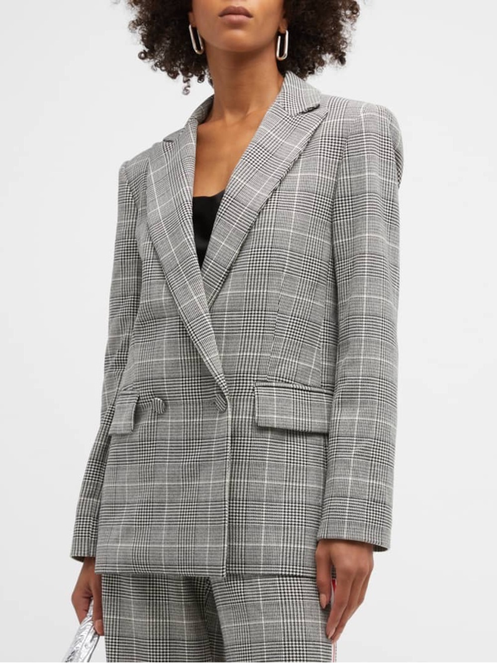 Arias Plaid Double-Breasted Blazer